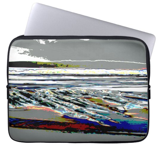 Bridgewater N.S. Riser's Beach Abstract print art Laptopschutzhülle (Vorderseite)