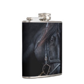 Bridled Black Stallion Face Flachmann (Rechts)