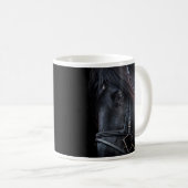 Bridled Black Stallion Face Kaffeetasse (VorderseiteRechts)