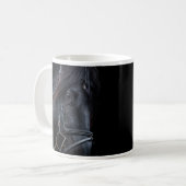 Bridled Black Stallion Face Kaffeetasse (Vorderseite Links)