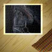 Bridled Black Stallion Face Puzzle