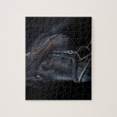 Bridled Black Stallion Face Puzzle (Vertikal)