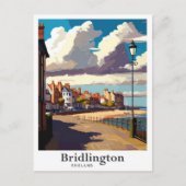 Bridlington England Vintage Travel Illustration Postkarte (Vorderseite)