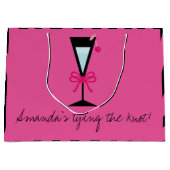 Bridmaid-Geschenk personalisiert rosa und schwarz  Große Geschenktüte (Vorderseite)