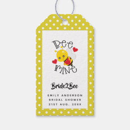 Brie 2 Bee Mine Yellow Polkad Dots Brautparty Geschenkanhänger