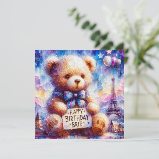 BRIE ~ Happy Birthday ~ Teddy Bear ~ (Stehend Vorderseite)