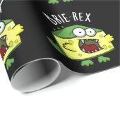 Brie-rex Funny Cheese TRex Pun Dark BG Geschenkpapier (Rolleneckpunkt)