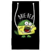 Brie-rex Funny Cheese TRex Pun Dark BG Kleine Geschenktüte (Vorderseite)
