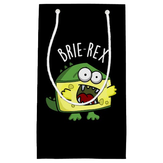 Brie-rex Funny Cheese TRex Pun Dark BG Kleine Geschenktüte (Vorderseite)