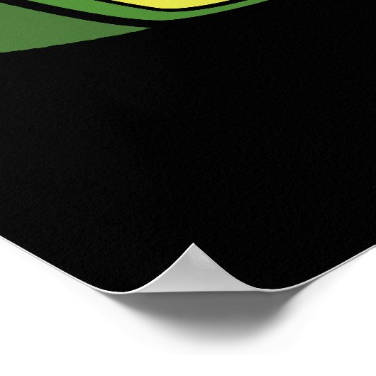 Brie-rex Funny Cheese TRex Pun Dark BG Poster (Ecke)