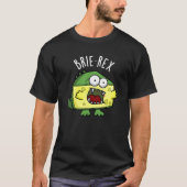 Brie-rex Funny Cheese TRex Pun Dark BG T-Shirt (Vorderseite)