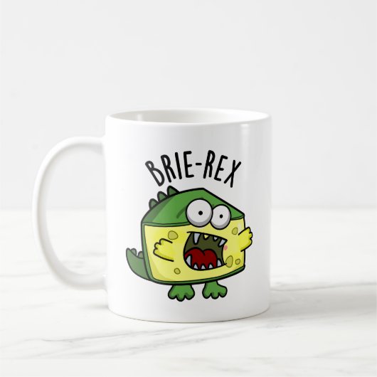 Brie-rex Funny Cheese TRex Pun Kaffeetasse (Links)