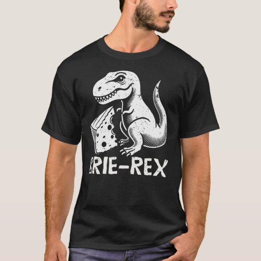 Brie-rex funny dinosaur with brie cheese tyrannosa T-Shirt (Vorderseite)