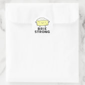 Brie Strong Funny Positive Cheese Pun Runder Aufkleber (Tasche)