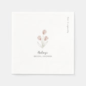 "Brie to Be" Pink & White Wasserfarbe Tulip Serviette (Vorderseite)