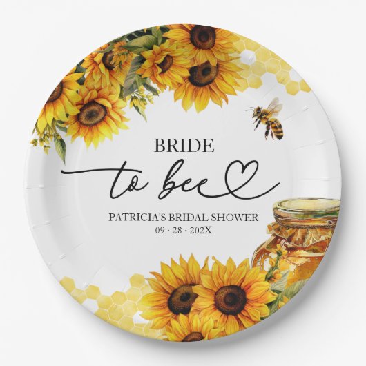 Brie to be Sunflower Brautparty Pappteller (Vorderseite)