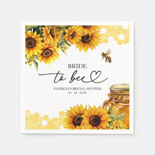 Brie to be Sunflower Brautparty Serviette (Vorderseite)