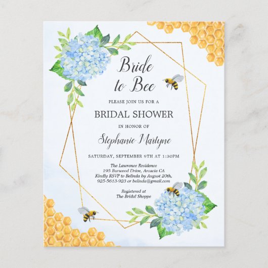 Brie to Bee Blue Hydrangea Brautparty laden (Vorderseite)