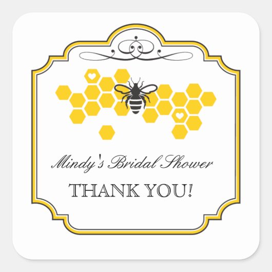 Brie to Bee Brautparty Gefälligkeitsaufkleber Quadratischer Aufkleber (Vorderseite)