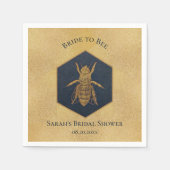 Brie to Bee Brautparty Honeybee Honeycomb Gold Serviette (Vorderseite)