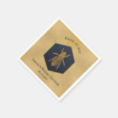 Brie to Bee Brautparty Honeybee Honeycomb Gold Serviette (Ecke)