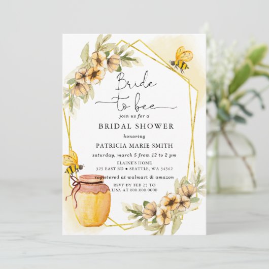 Brie to bee Honeybee Brautparty Einladung (Stehend Vorderseite)