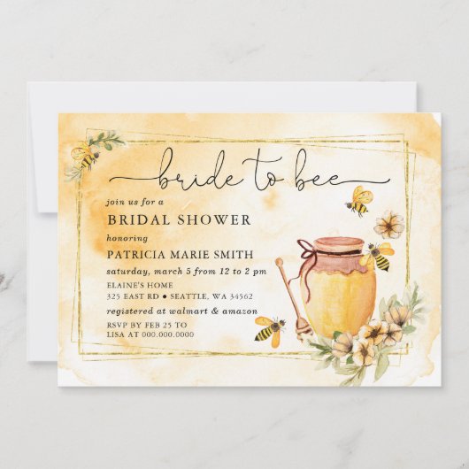 Brie to bee Honeybee Brautparty Einladung (Vorderseite)