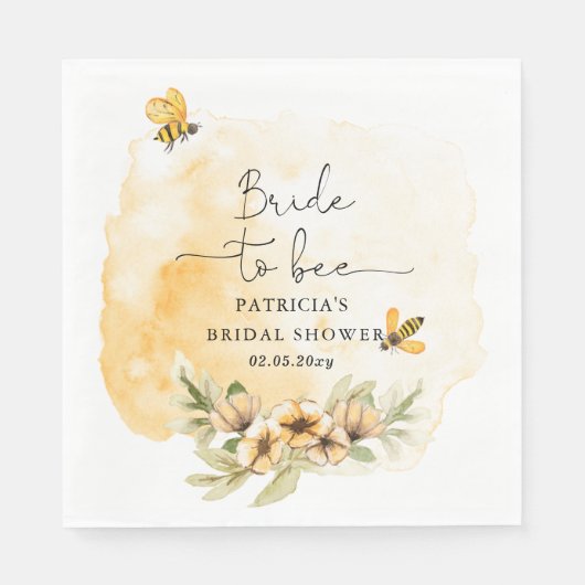 Brie to bee Honeybee Brautparty Serviette (Vorderseite)