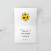 Brie to bee Honeycomb Sonnenblumen Brautparty Dankeskarte (Innenseite)