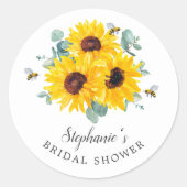 Brie to bee Honeycomb Sonnenblumen Brautparty Runder Aufkleber (Vorderseite)