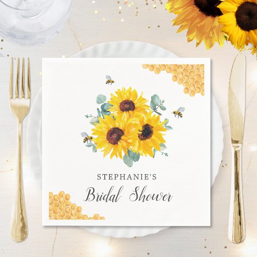 Brie to bee Honeycomb Sonnenblumen Brautparty Serviette