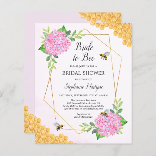 Brie to Bee Pink Hydrangea Brautparty laden (Vorne/Hinten)