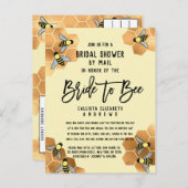 Brie to Bee Quote Gold Honeycomb Brautparty Einladungspostkarte (Vorne/Hinten)