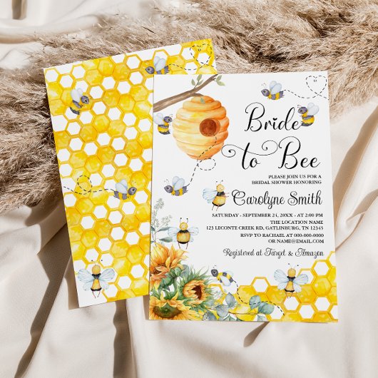 Brie to Bee Sunflower Bridal Dusche Einladung
