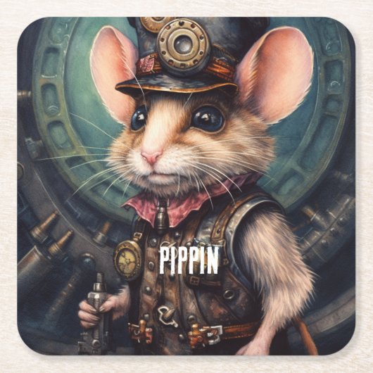 Brie Top Hat Steampunk Rechteckiger Pappuntersetzer (Vorderseite)