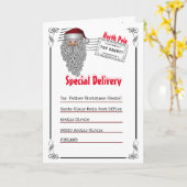 Brief an den Santa North Pole aus dem Foto der Kin Karte (Gelbe Blume)