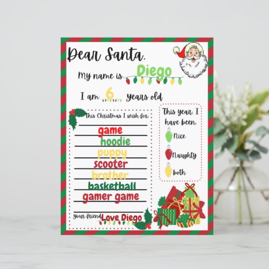 Brief an den Weihnachtsmann (Stehend Vorderseite)