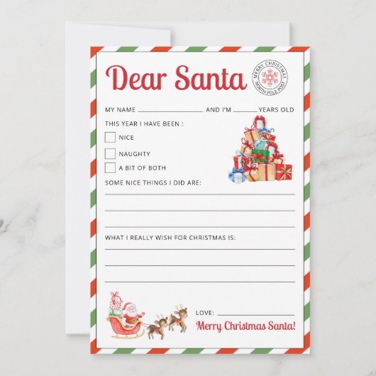 Brief an den Weihnachtsmann (Vorderseite)