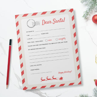 Brief an den Weihnachtsmann - Airmail-Lutscher Notizblock