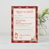 Brief an den Weihnachtsmann aus der Mädchentabelle Einladung (Stehend Vorderseite)