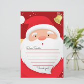 Brief an den Weihnachtsmann Briefpapier (Stehend Vorderseite)