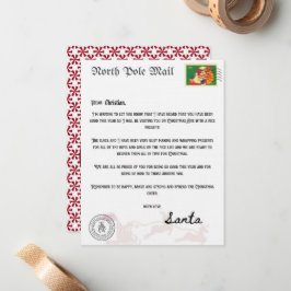 Brief an den Weihnachtsmann Custom an den Nordpol Mitteilungskarte