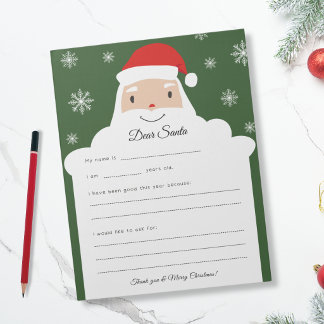 Brief an den Weihnachtsmann - Frohes Lächeln Notizblock