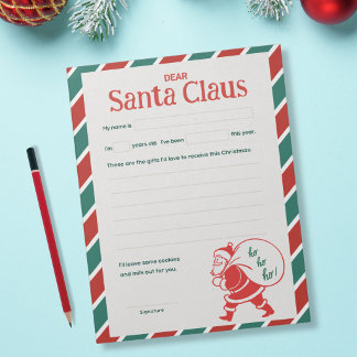 Brief an den Weihnachtsmann - Klassischer Weihnach Notizblock