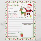 Brief an den Weihnachtsmann, Liste der Weihnachtsw (Vorderseite)