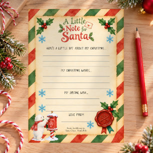 Brief an den Weihnachtsmann Nordpol von Kind Karte