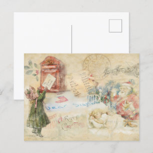 "Brief an den Weihnachtsmann" Vintage Feiertagspostkarte
