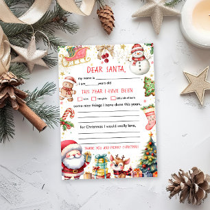 Brief an den Weihnachtsmann Weihnachten Einladung