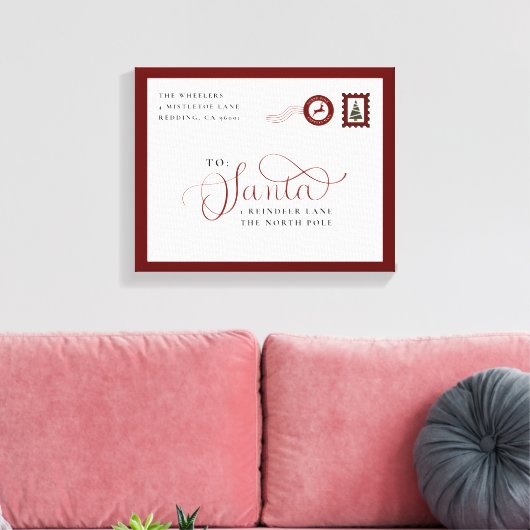 Brief an die Weihnachtsferien-Leinwand der Weihnac Leinwanddruck (Insitu (Wohnzimmer))