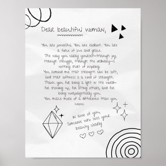 Brief an eine schöne Frau Poster (Vorne)
